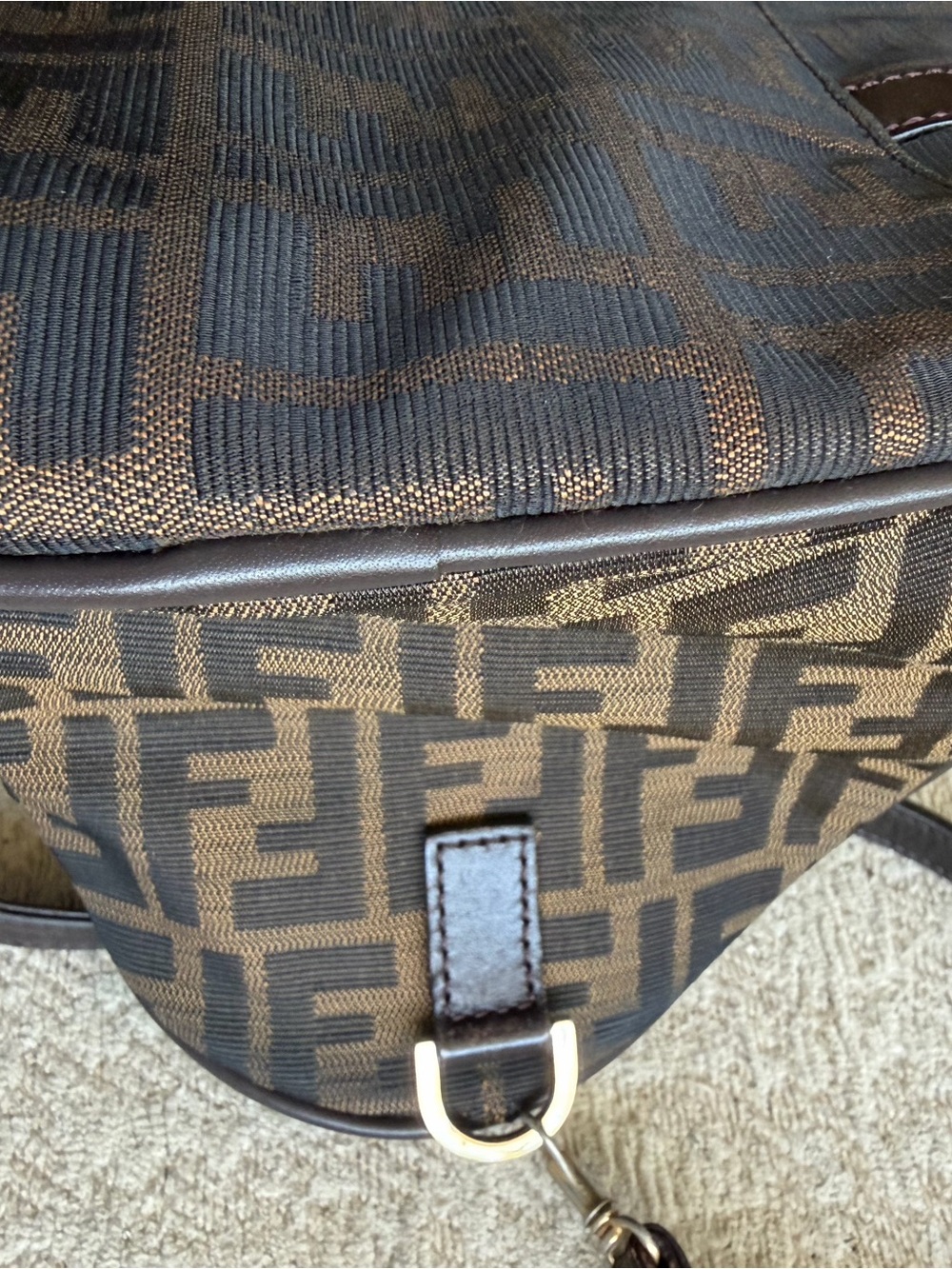 Fendi Brown/Black FF Monogram Zucca Bag - Picture 5 of 10